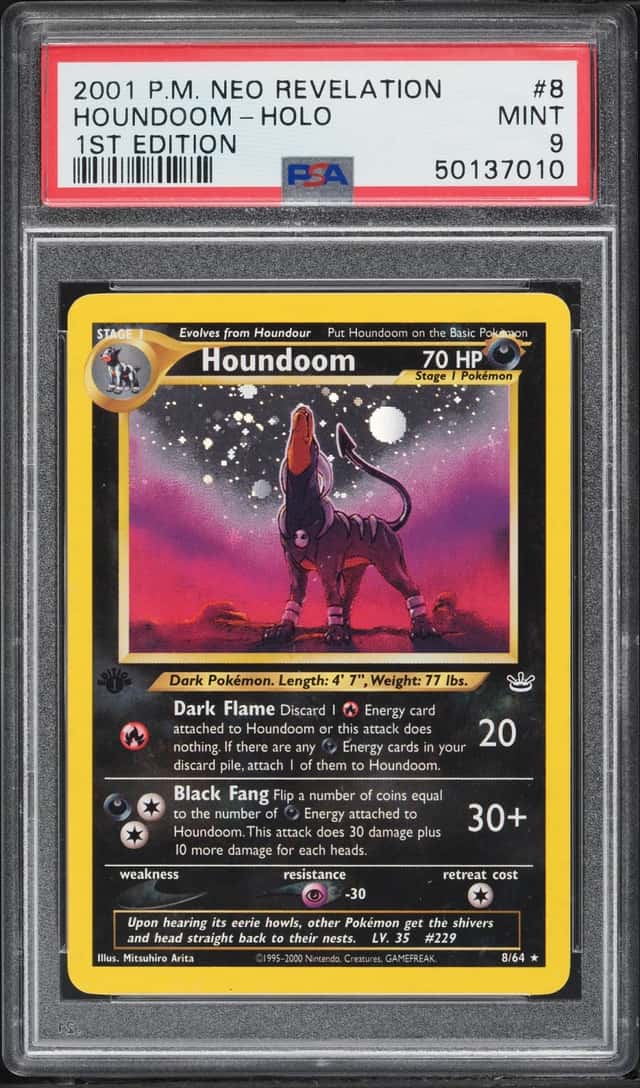 2001 Pokemon Neo Revelation 1st Edition Holo Houndoom #8 PSA 9 MINT