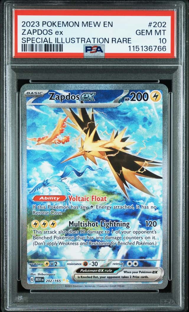 2023 Pokemon Mew Special Illustration Rare Zapdos Ex #202