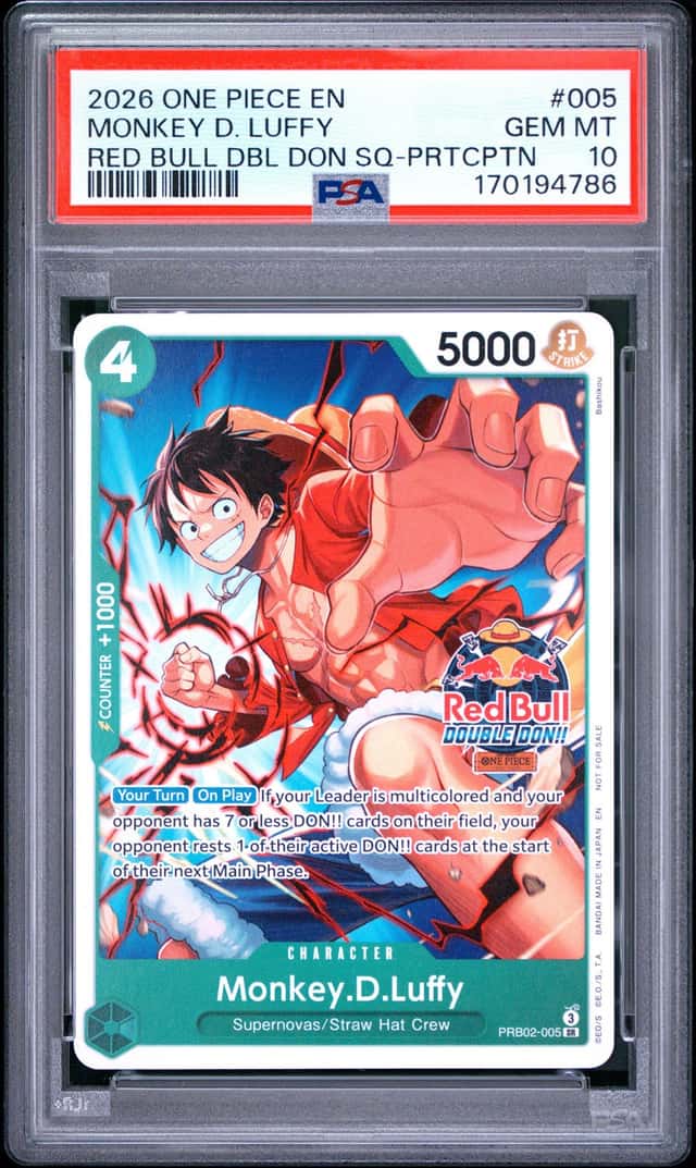 2026 One Piece Promo Red Bull Double Don Store Qualifier Participation Monkey D. Luffy #PRB02-005