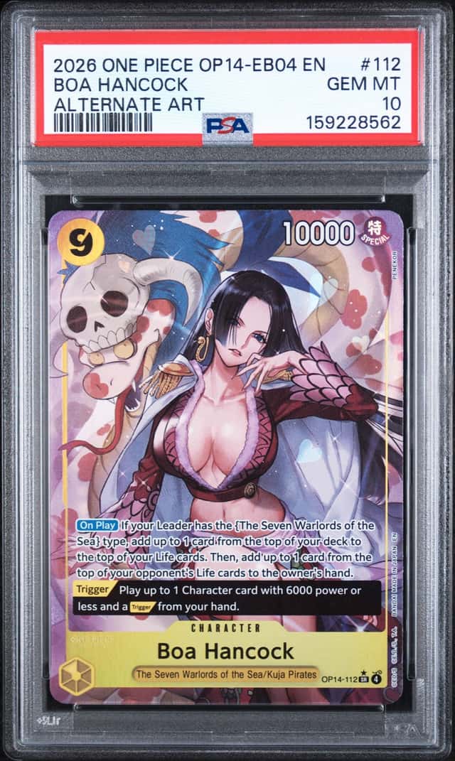 2026 ONE PIECE OP14-EB04-THE AZURE SEA'S SEVEN ALTERNATE ART BOA HANCOCK PSA 10