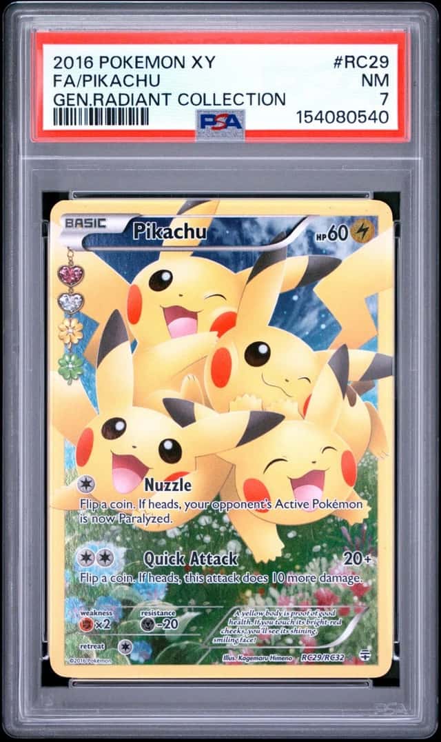2016 POKEMON XY GENERATIONS RADIANT COLLECTION #RC29 FULL ART/PIKACHU PSA 7