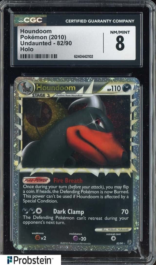 2010 Pokemon Undaunted #82 Houndoom HolO CGC 8 NM-MT
