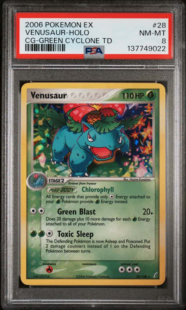 Pokemon 2006 Pokemon EX Venusaur Holo CG Green Cyclone TD #28 PSA 8