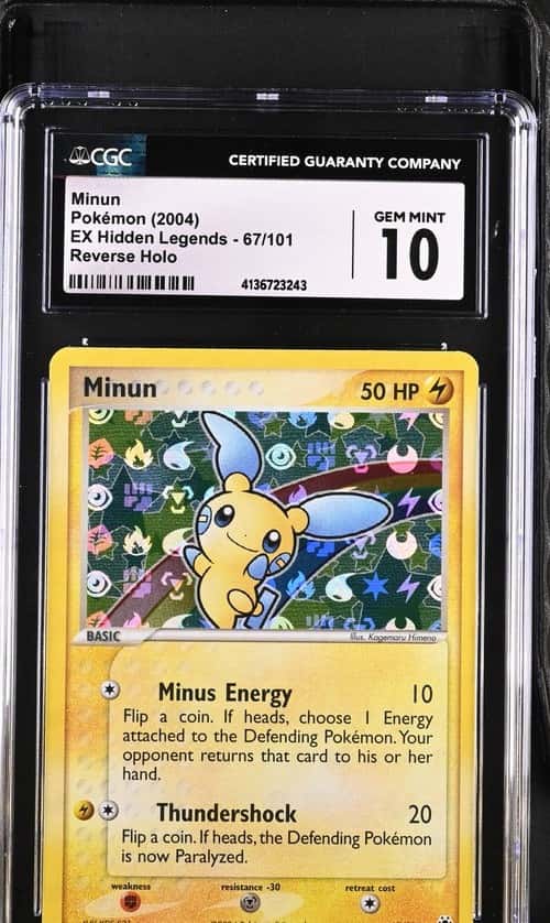 MINUN 2004 POKEMON EX HIDDEN LEGENDS REVERSE HOLO COMMON CGC 10 Q2689