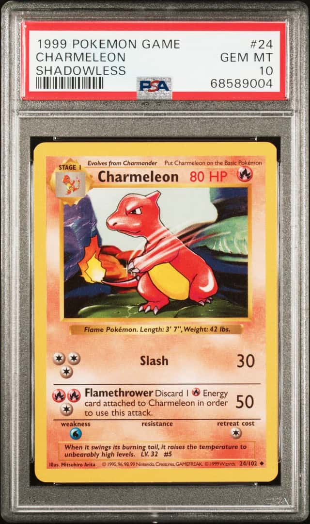 PSA 10 1999 WOTC Pokémon TCG Charmeleon Shadowless Base Set Card 24/102