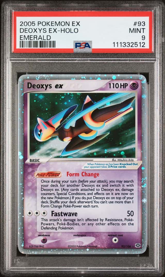 PSA 9 Deoxy EX Holo #93 EX Emerald 2005 Pokemon Pokemon Silver Border Swirls 🌀