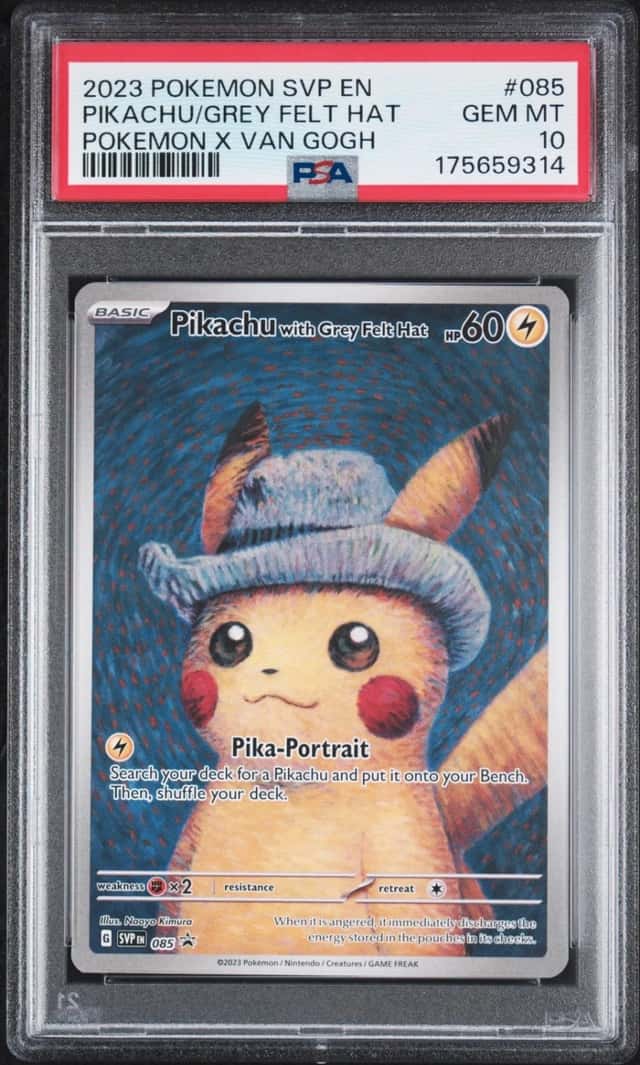 2023 POKEMON SVP EN-SV BLACK STAR PROMO #085 PIKACHU WITH GREY FELT HAT PSA 10