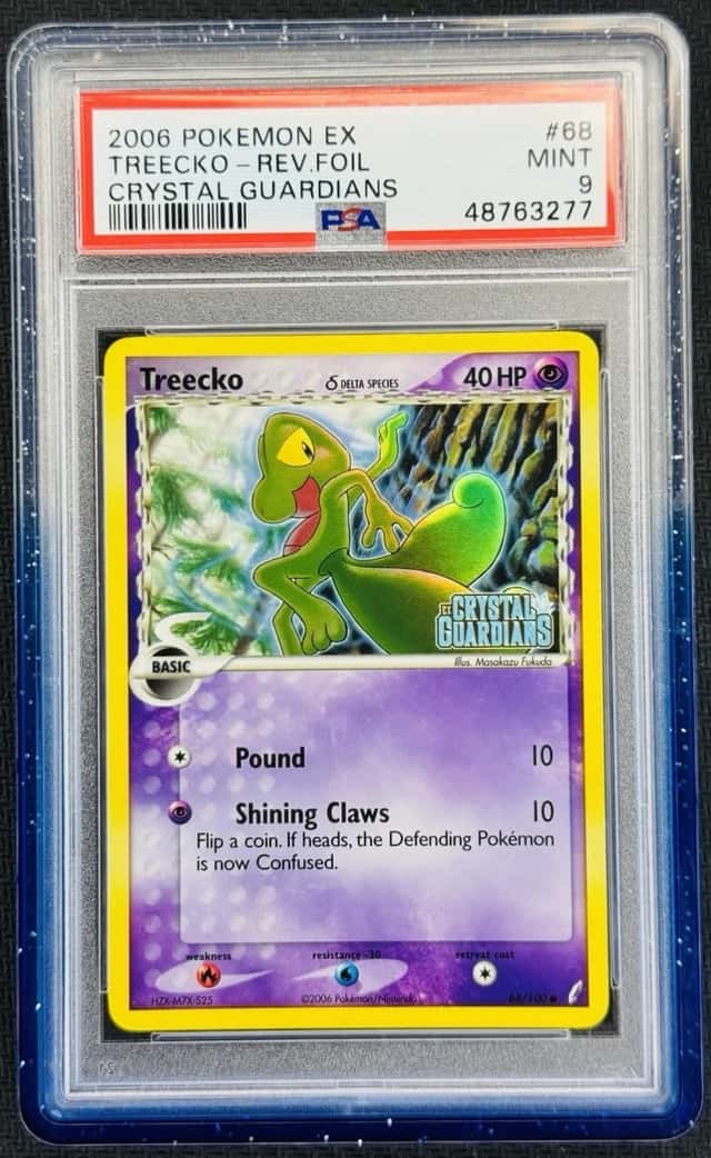 PSA 9 Treecko Stamped Crystal Guardians #68 Reverse Holo 2006 Vintage Pokemon