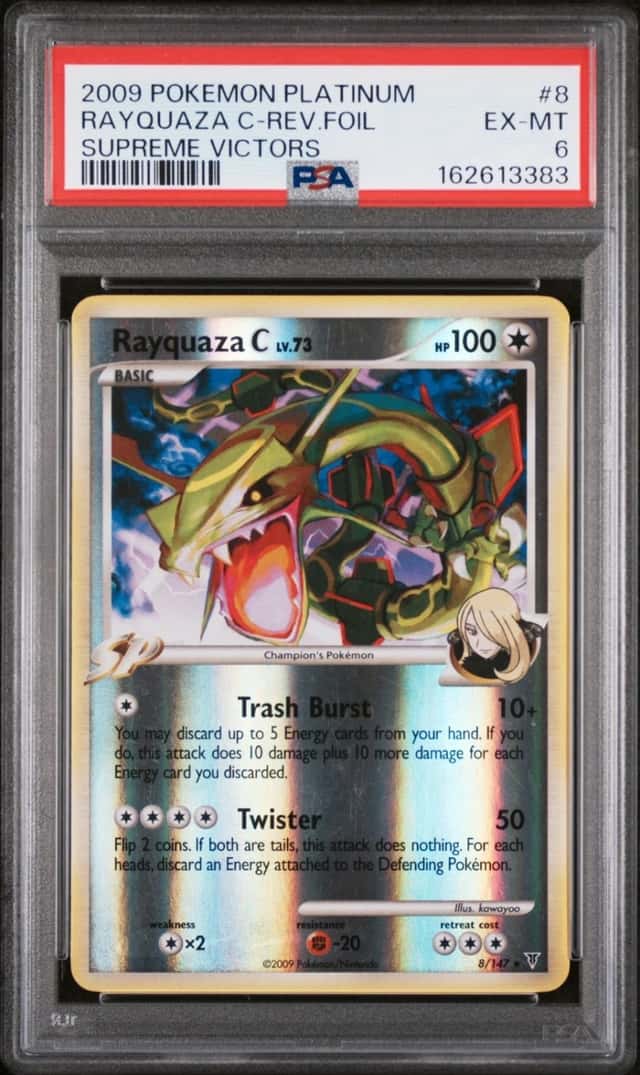 2009 POKEMON PLATINUM SUPREME VICTORS #8 RAYQUAZA C-REVERSE FOIL PSA 6