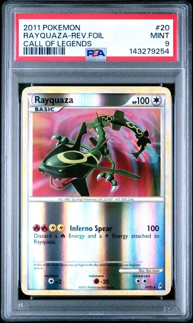 2011 POKEMON CALL OF LEGENDS #20 RAYQUAZA-REVERSE FOIL PSA 9