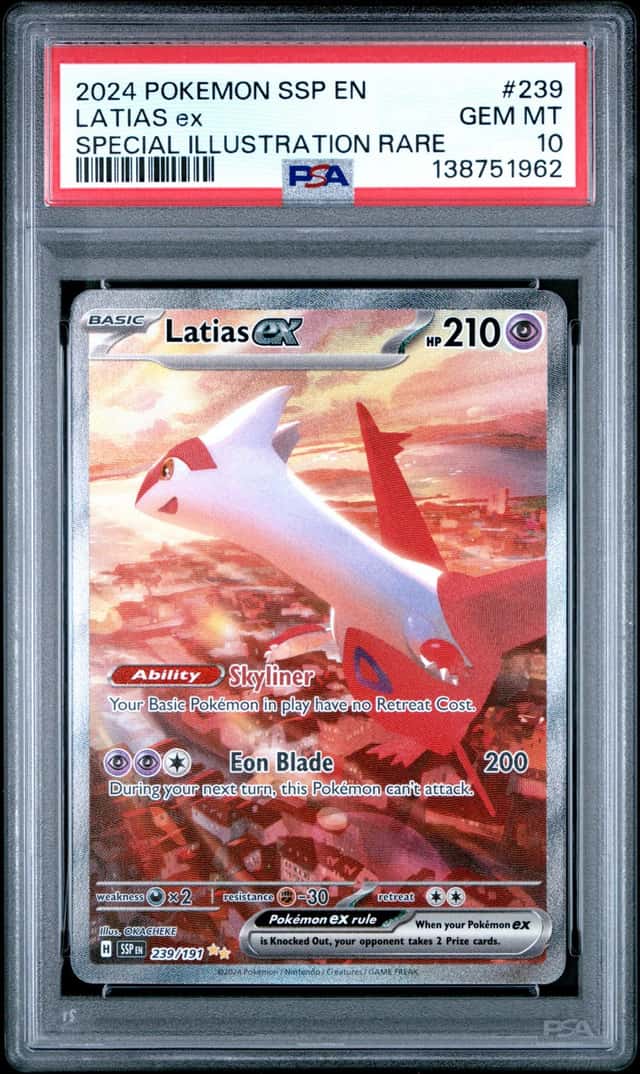 LATIAS EX 2024 POKEMON SURGING SPARKS 239/191 SIR PSA 10 Q3963-7