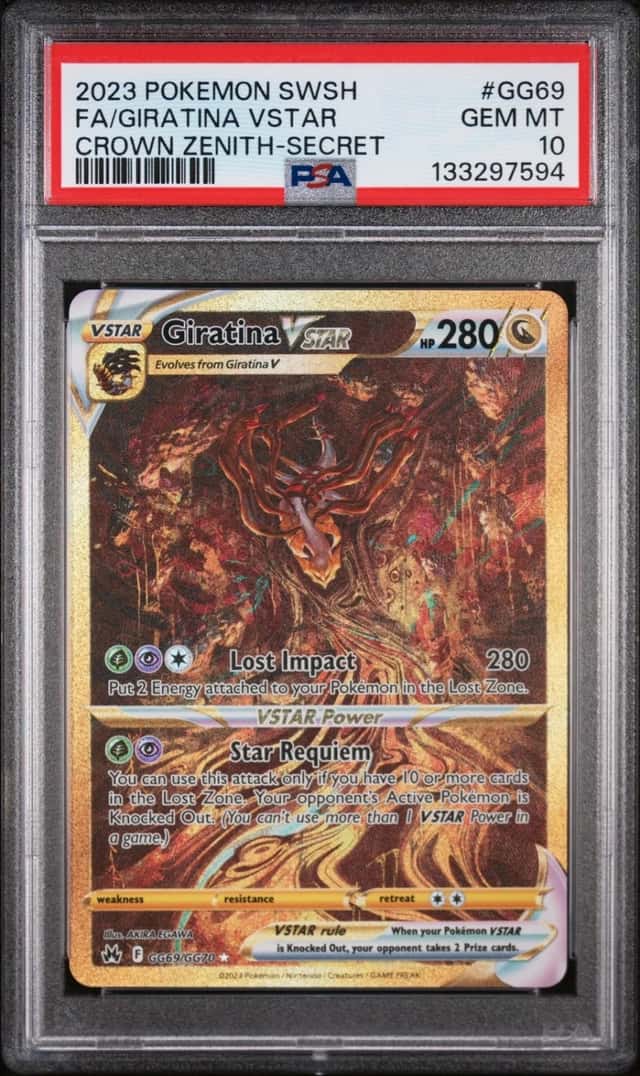 2023 POKEMON SWORD & SHIELD CROWN ZENITH SECRET FULL ART/GIRATINA VSTAR PSA 10