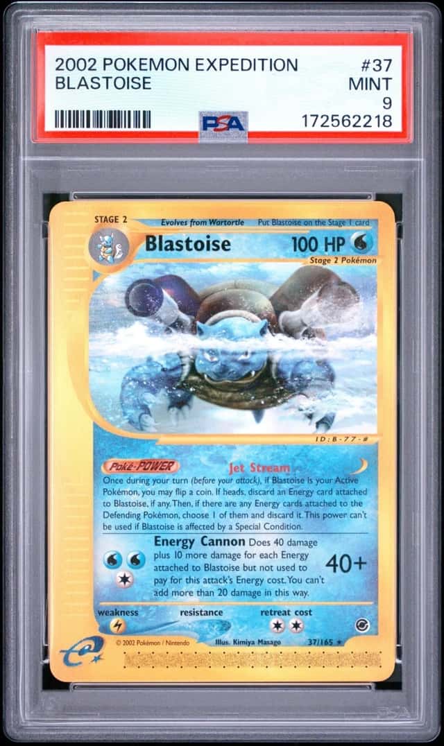 Pokemon Blastoise Expedition 37/165 PSA 9 Mint