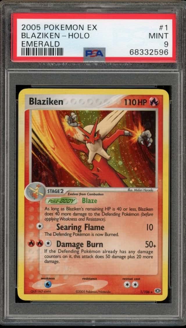 Pokemon Blaziken Holo Emerald 1/106 PSA 9 Mint