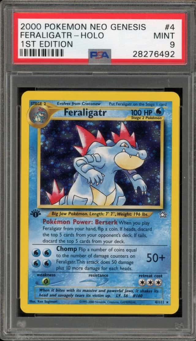 Pokemon Feraligatr Holo Neo Genesis 1st Edition 4/111 PSA 9 Mint
