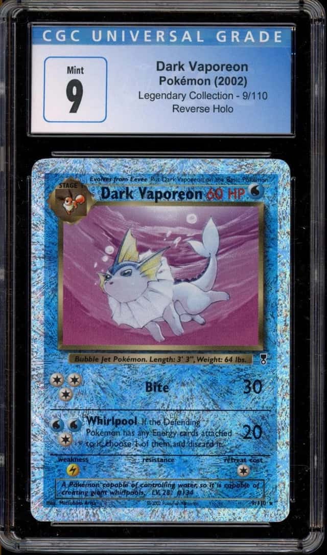 Pokemon Dark Vaporeon Legendary Coll. 9/110 Reverse Holo CGC 9 Mint