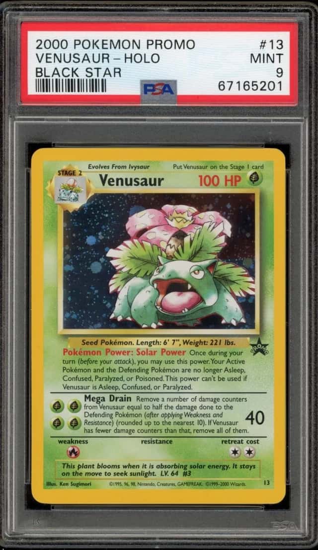 Pokemon Venusaur Holo Promo Black Star 13 PSA 9 Mint