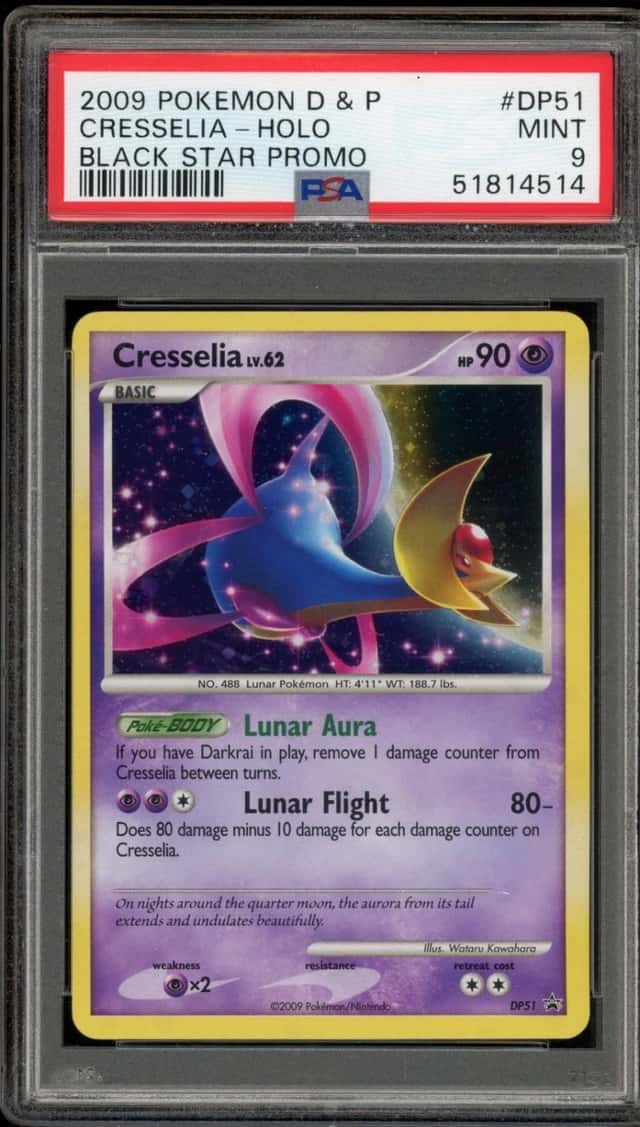 Pokemon Cresselia Holo Black Star Promo DP51 PSA 9 Mint