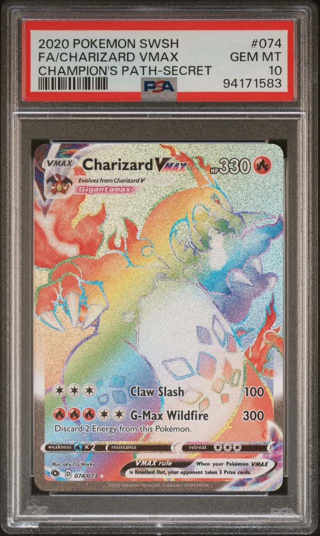 Charizard VMAX 074/073 Champions Path Secret Rare Full Art Holo PSA 10