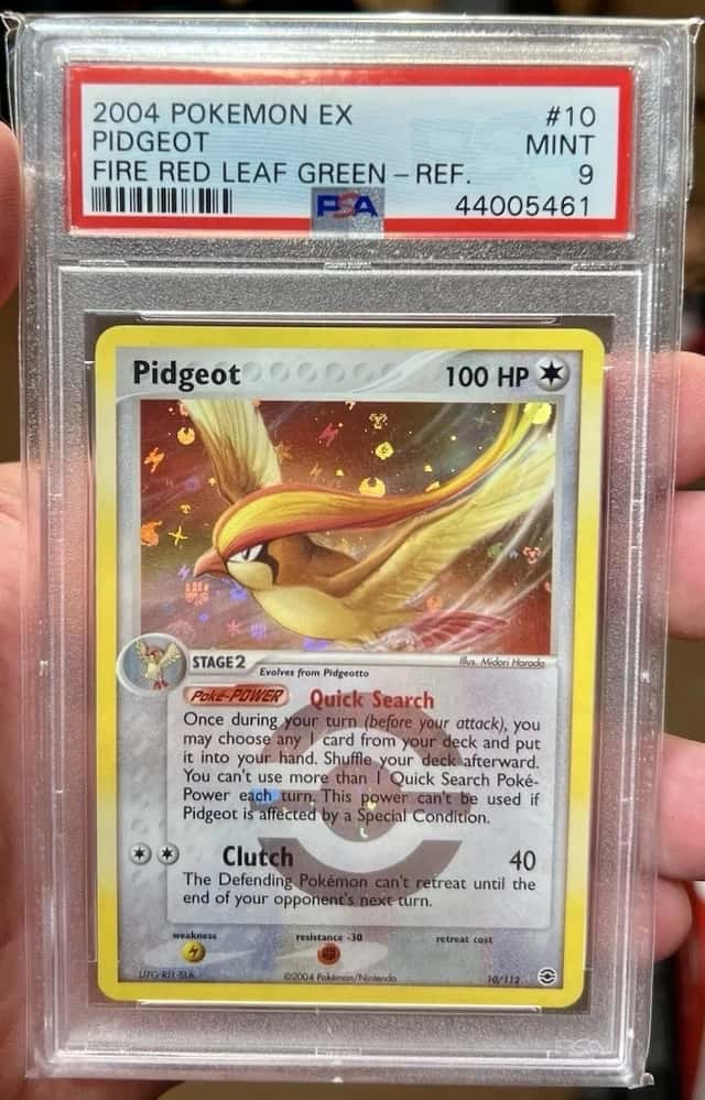 2004 POKEMON EX FIRE RED & LEAF GREEN #10 PIDGEOT-REVERSE FOIL PSA 9