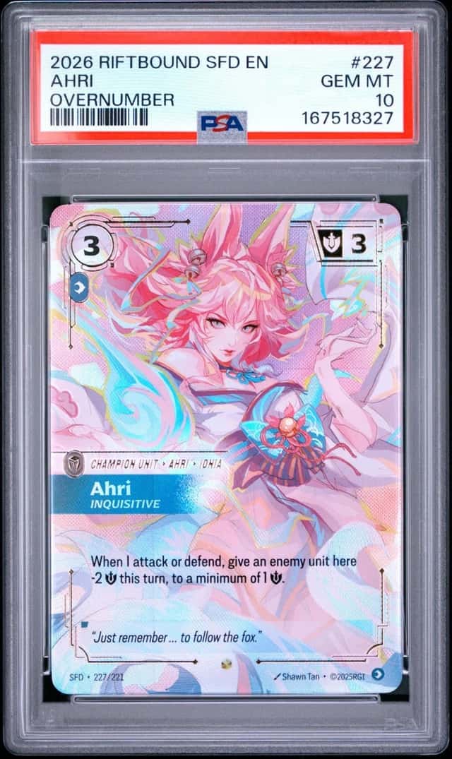Riftbound League Of Legends Ahri - Inquisitive 227 Overnumber PSA 10 Gem Mint