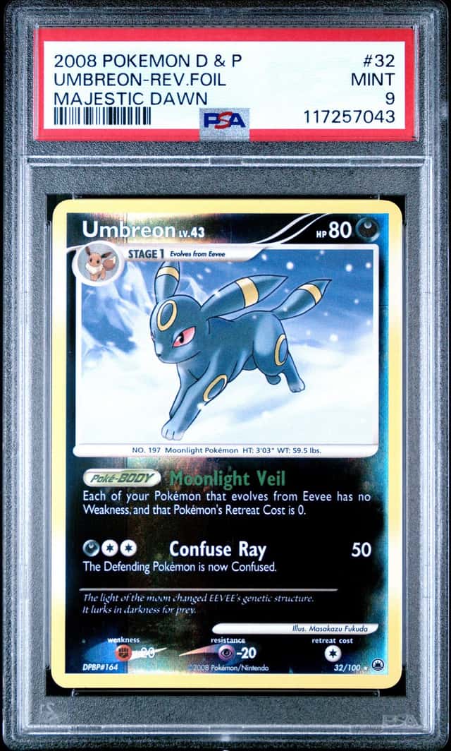 Pokemon Umbreon Reverse Holo Majestic Dawn 32/100 PSA 9 Mint