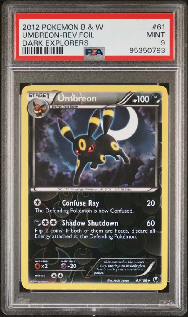 Pokemon Umbreon Reverse Holo Dark Explorers 61/108 PSA 9 Mint