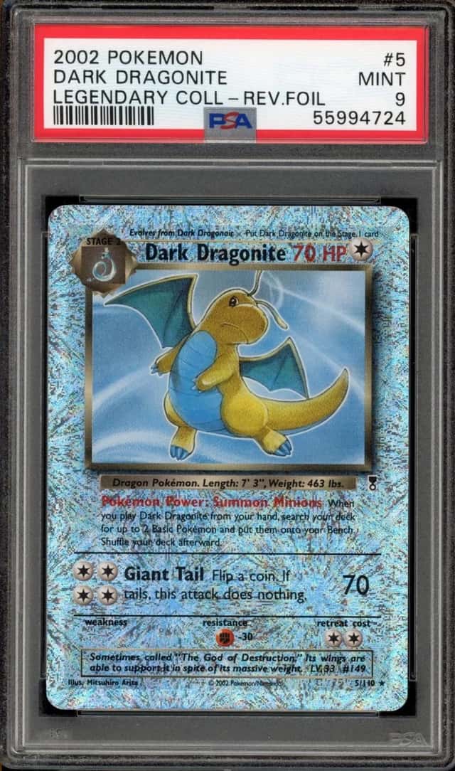 Pokemon Dark Dragonite Reverse Holo Legendary Coll. 5 PSA 9 Mint