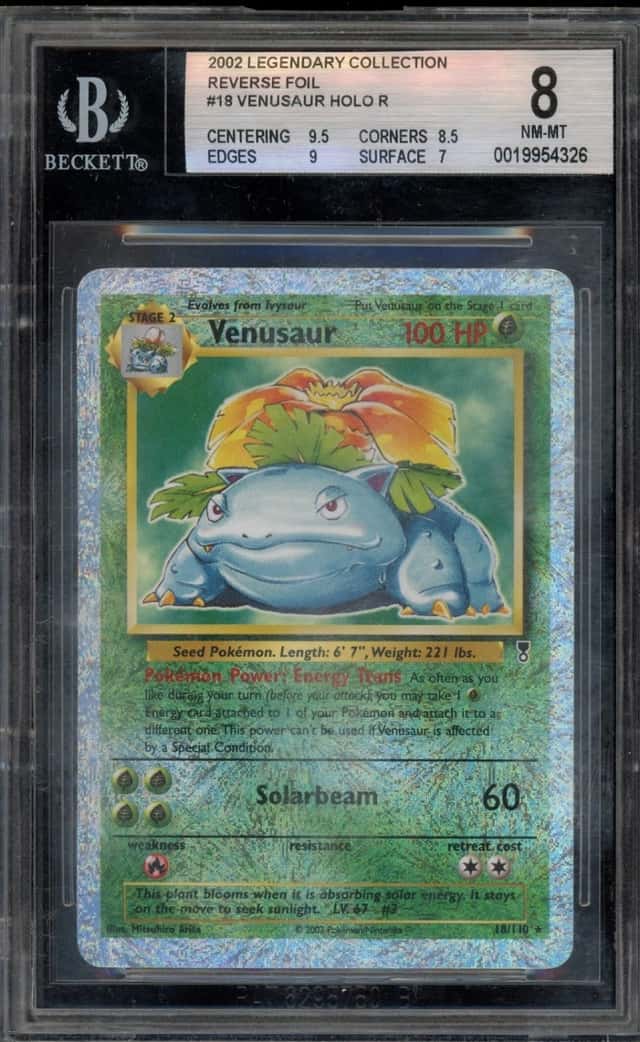 Pokemon Venusaur Legendary Coll. Reverse Holo 18 BGS 8