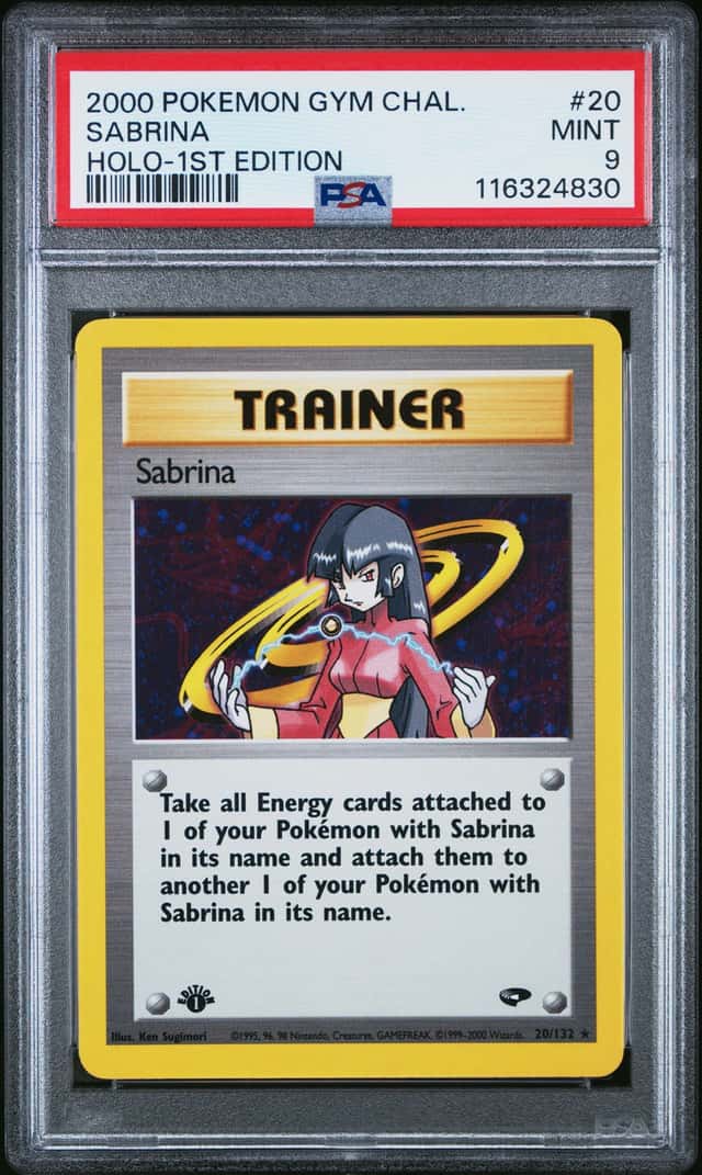 Pokemon Sabrina Gym Challenge 20/132 Holo 1st Edition PSA 9 Mint