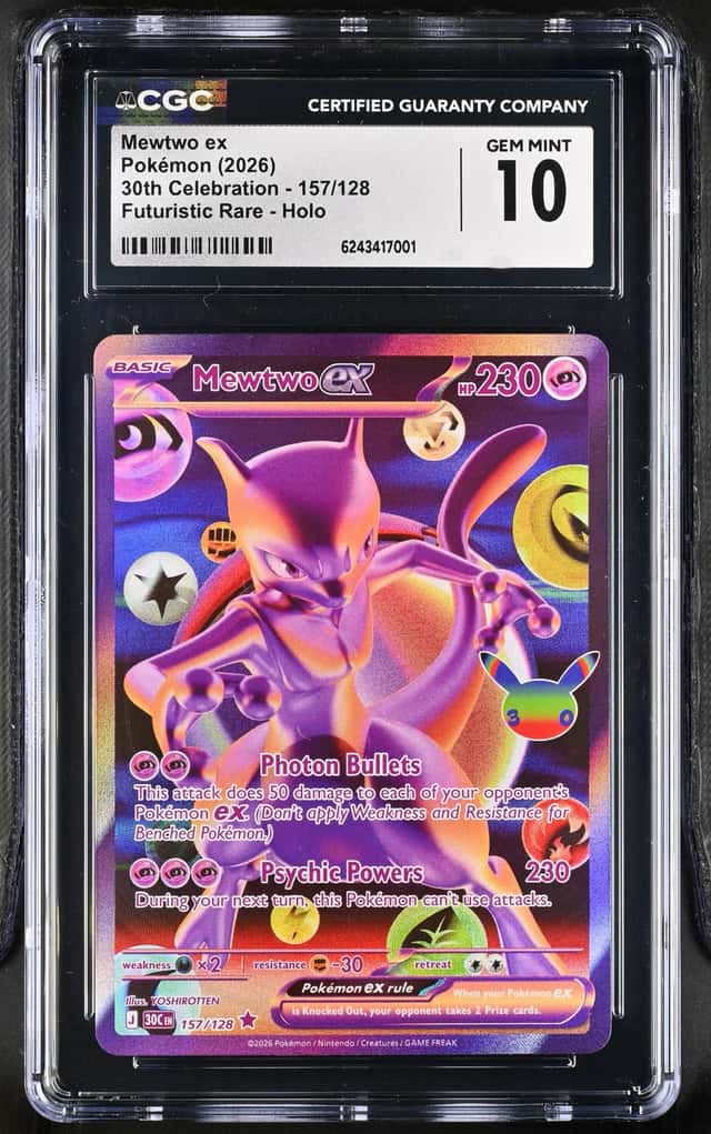 Mewtwo Ex Pokemon 30th Celebration 157/128 Futuristic Rare CGC 10