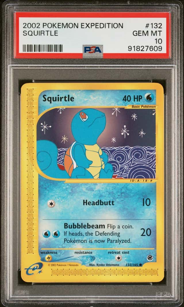 PSA 10 - SQUIRTLE 2002 POKEMON EXPEDITION 132/165 COMMON - GEM MINT