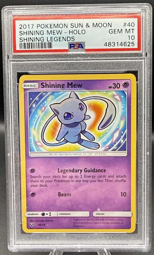 Pokemon Shining Mew 40/73 Shining Legends Holo PSA 10 2017 Cert 48314625