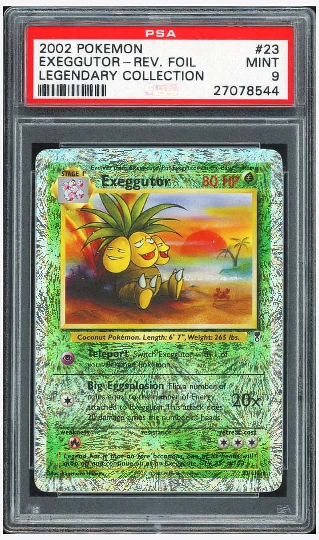 Pokemon PSA 9 Exeggutor Reverse Holo 2002 23/110 Legendary Collection English