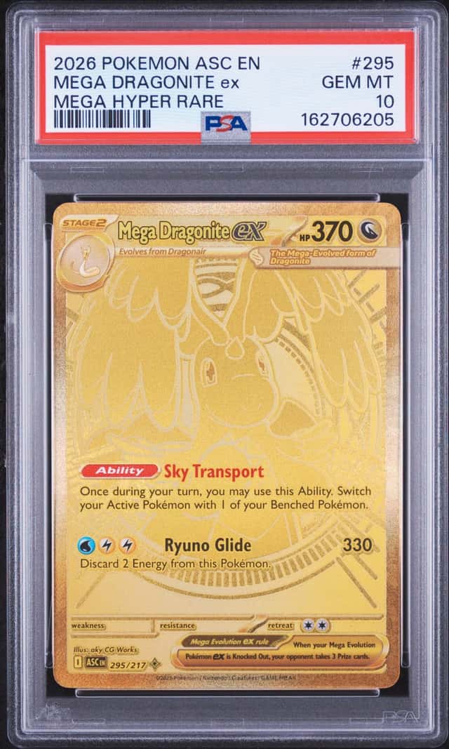 MEGA DRAGONITE EX POKEMON ASCENDED HEROES 295/217 MEGA HYPER RARE PSA 10 Q4374