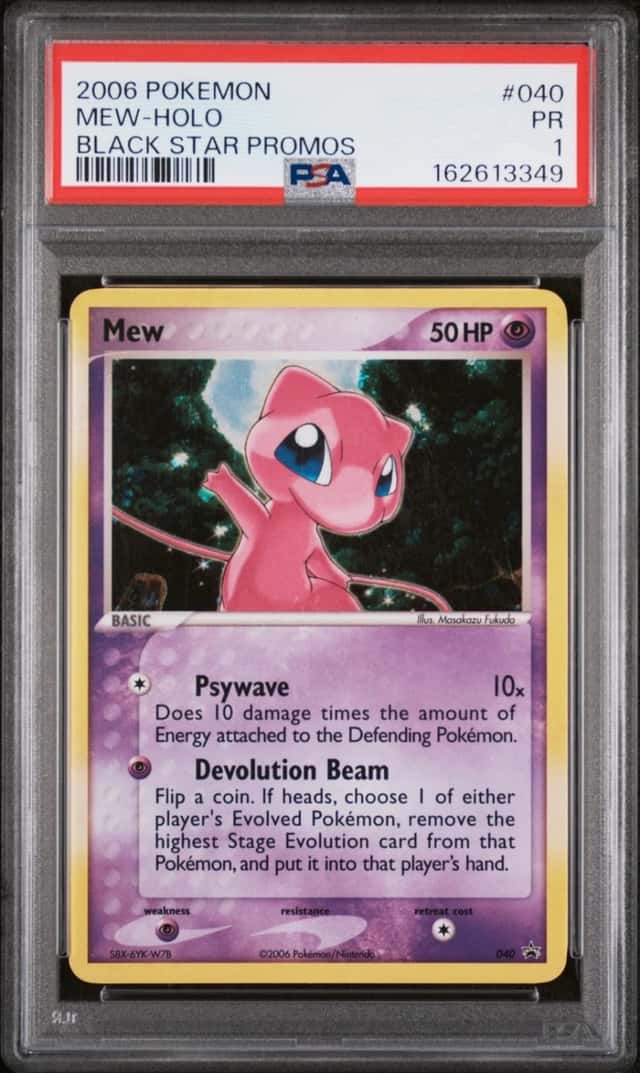 2006 POKEMON BLACK STAR PROMOS #040 MEW-HOLO PSA 1