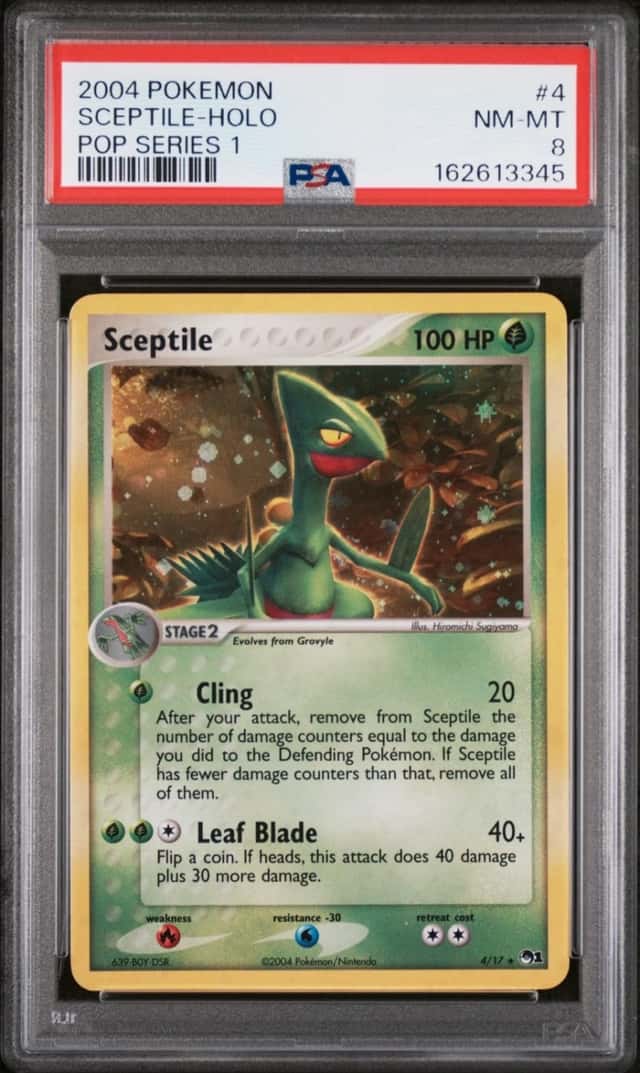2004 POKEMON POP SERIES 1 #4 SCEPTILE-HOLO PSA 8
