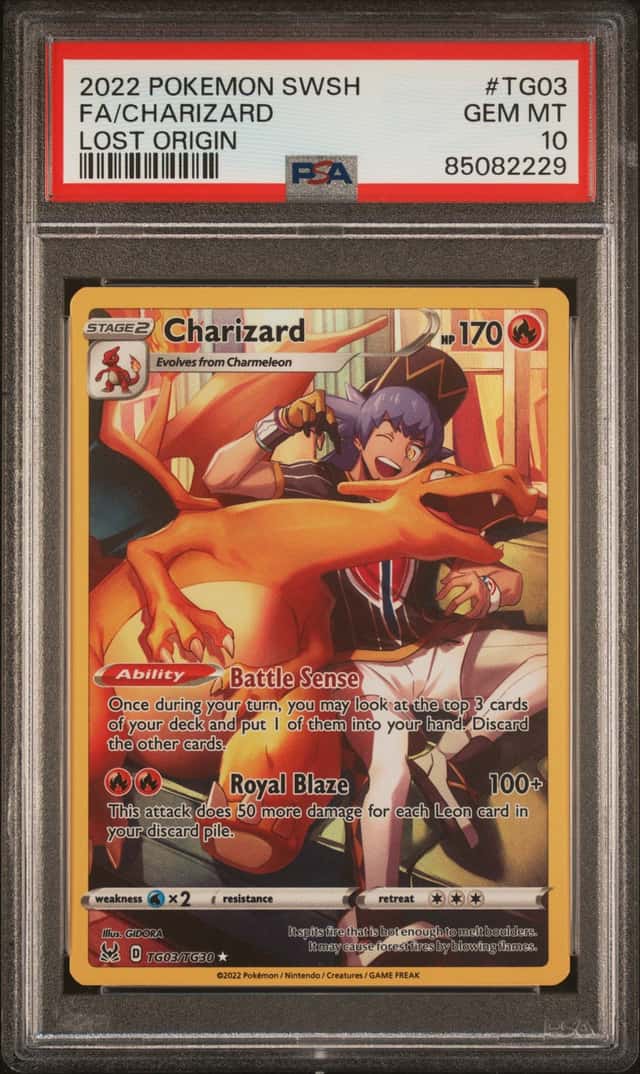 CHARIZARD 2022 POKEMON LOST ORIGIN TG03/TG30 FULL ART PSA 10 Q3963-7