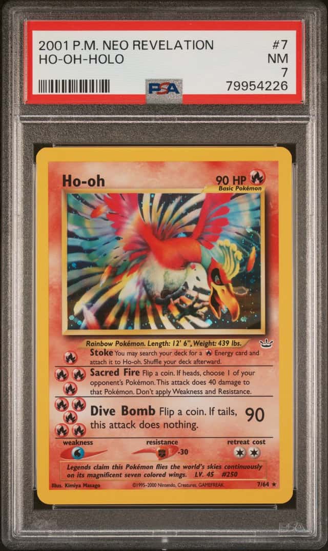 2001 POKEMON NEO REVELATION #7/64 HO-OH HOLO PSA 7
