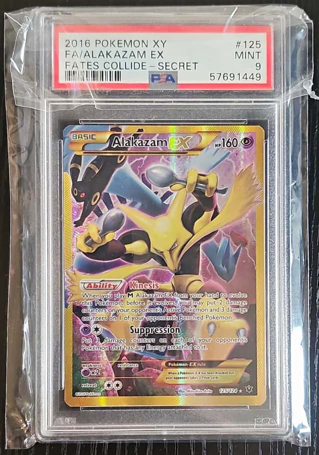 Pokemon TCG Alakazam EX 125/124 Fates Collide Secret Rare Holo 2016 PSA 9