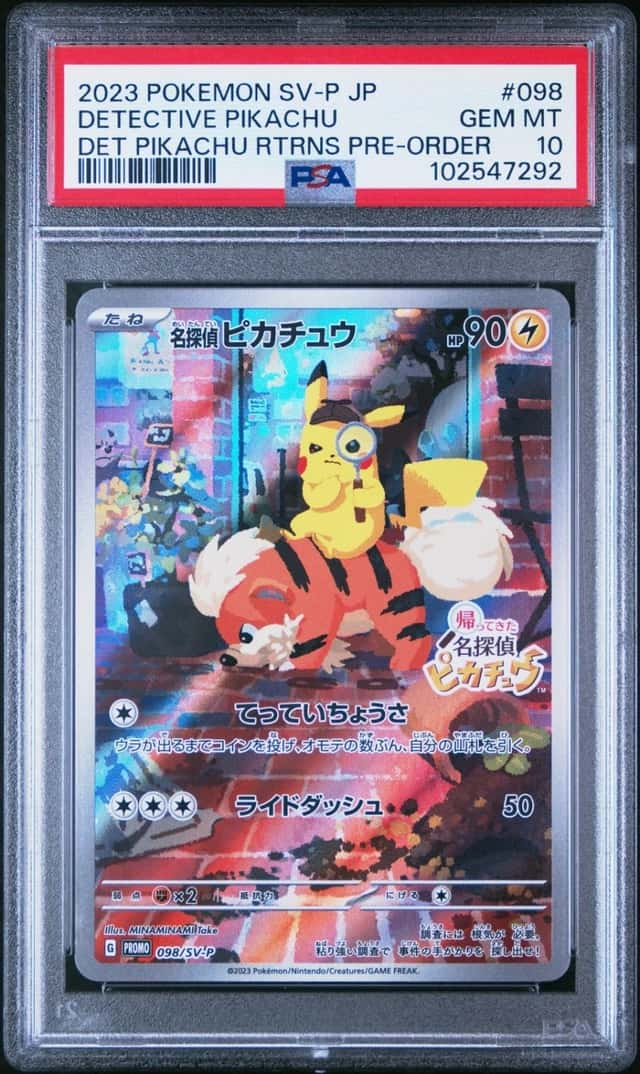 2023 POKEMON JAPANESE SV-P PROMO #098 DETECTIVE PIKACHU PSA 10