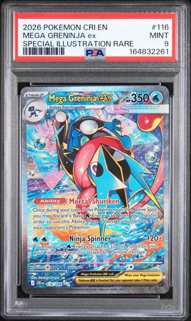 2026 POKEMON CHAOS RISING SPECIAL ILLUSTRATION RARE MEGA GRENINJA EX PSA 9