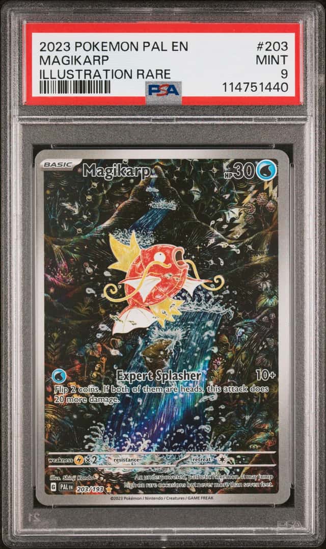 The Pokémon Company 2023 Paldea Evolved Magikarp 203/193 IR Holo Full Art PSA 9