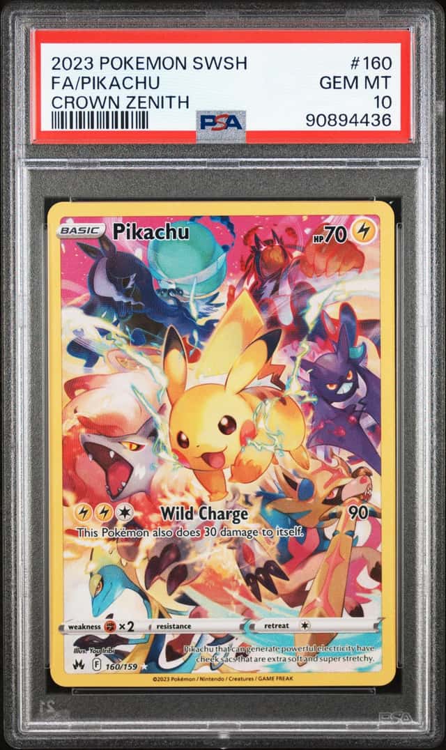 PIKACHU 2023 POKEMON CROWN ZENITH 160/159 FULL ART PSA 10 Q3963-7