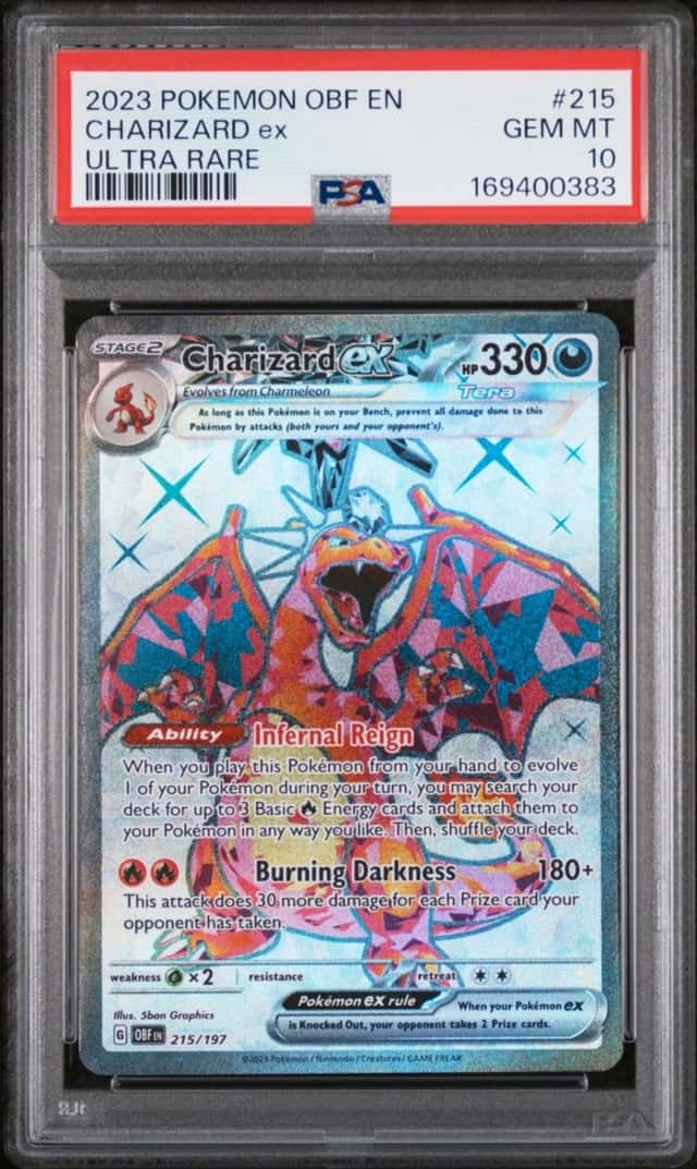 PSA 10 2023 POKEMON OBF EN-OBSIDIAN FLAMES 215 CHARIZARD EX ULTRA RARE