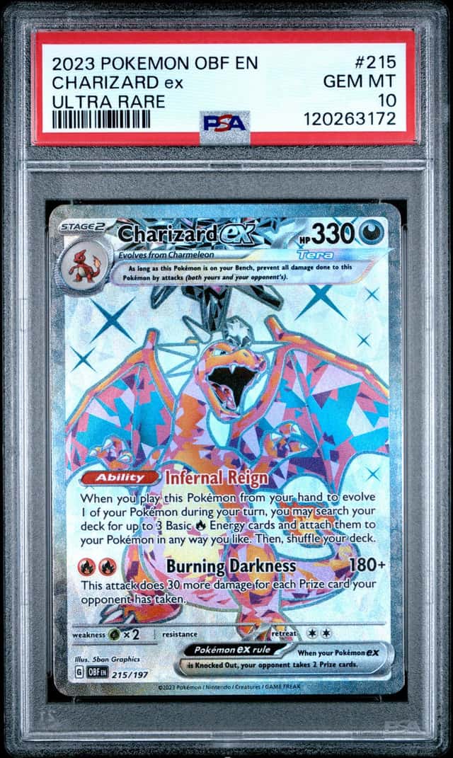 2023 Pokemon Obf En-Obsidian Flames #215 Charizard Ex Ultra Rare PSA 10