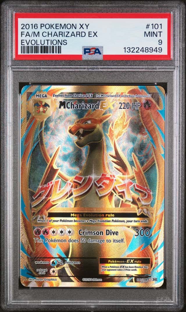 2016 Pokemon EXY Evolutions #101 FA M Charizard ex PSA 9 MINT