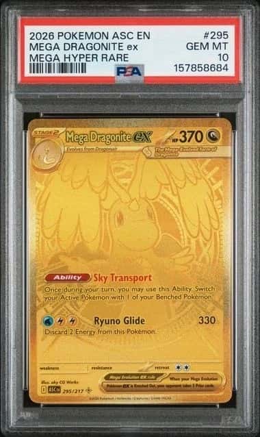 POKEMON MEGA DRAGONITE ex 2026 ASCENDED HEROES #295 HYPER RARE PSA 10