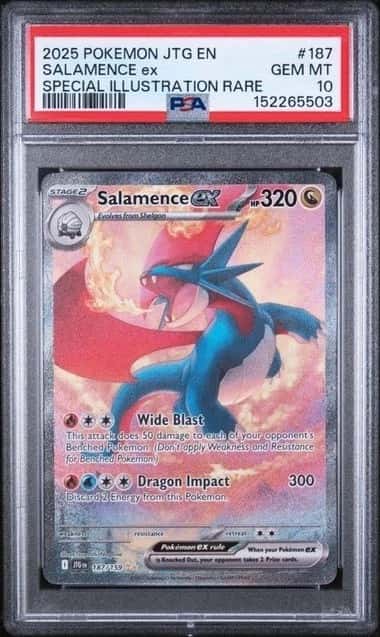POKEMON SALAMENCE ex 2025 JOURNEY TOGETHER #187 SPECIAL ILLUSTRATION RARE PSA 10