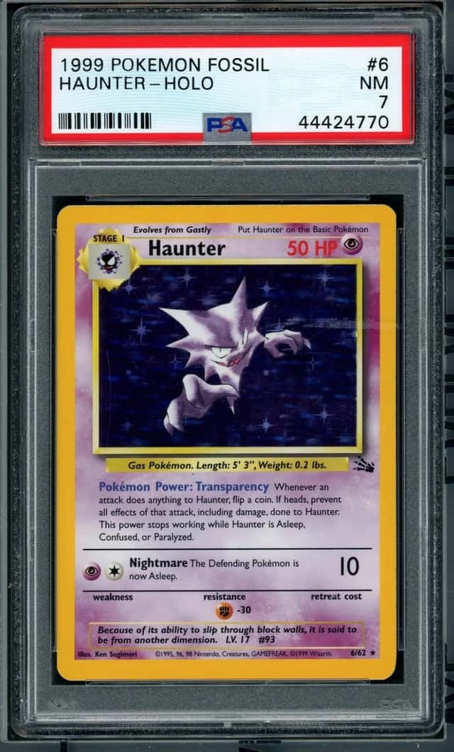 POKEMON HAUNTER 1999 FOSSIL #6 HOLO PSA 7